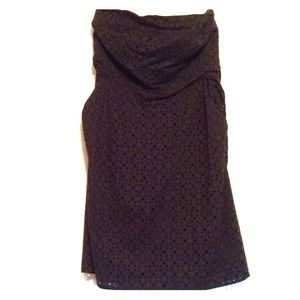 New York & Co black lace strapless dress